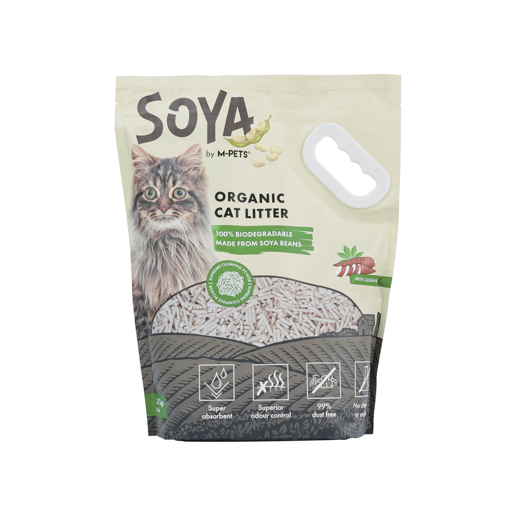 SOYA Cat Litter mixed with CASSAVA in color bag