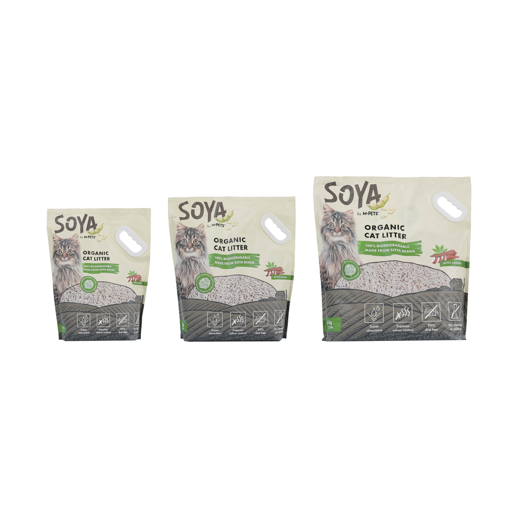 SOYA Cat Litter mixed with CASSAVA in color bag