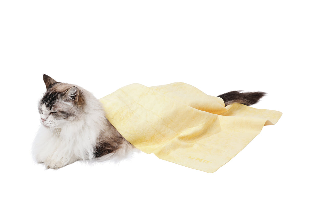 BATHTIME Quick-dry Towel for Cats and Dogs Yellow Bubble