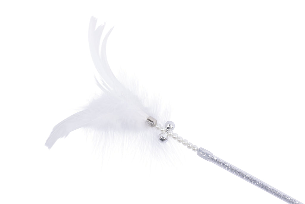 MoonCAT - bacchetta per gatti Piuma Galattica Rosa/Blu Argento e Bianco