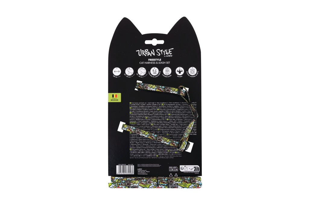 URBAN STYLE FREESTYLE Multicolour Cat Harness & Leash set