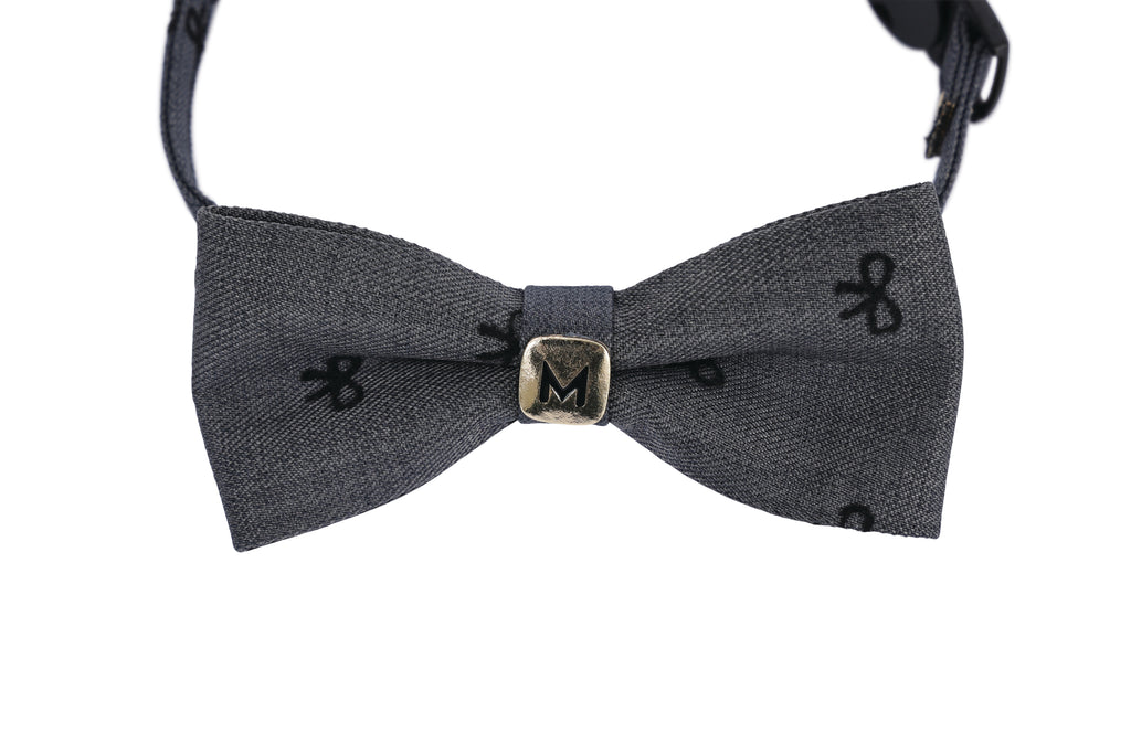 GLAM Pet Bow Tie Grey Ribbon