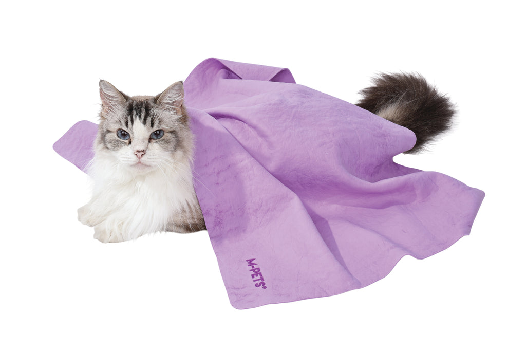 BATHTIME Quick-dry Towel for Cats and Dogs Purple Bubble