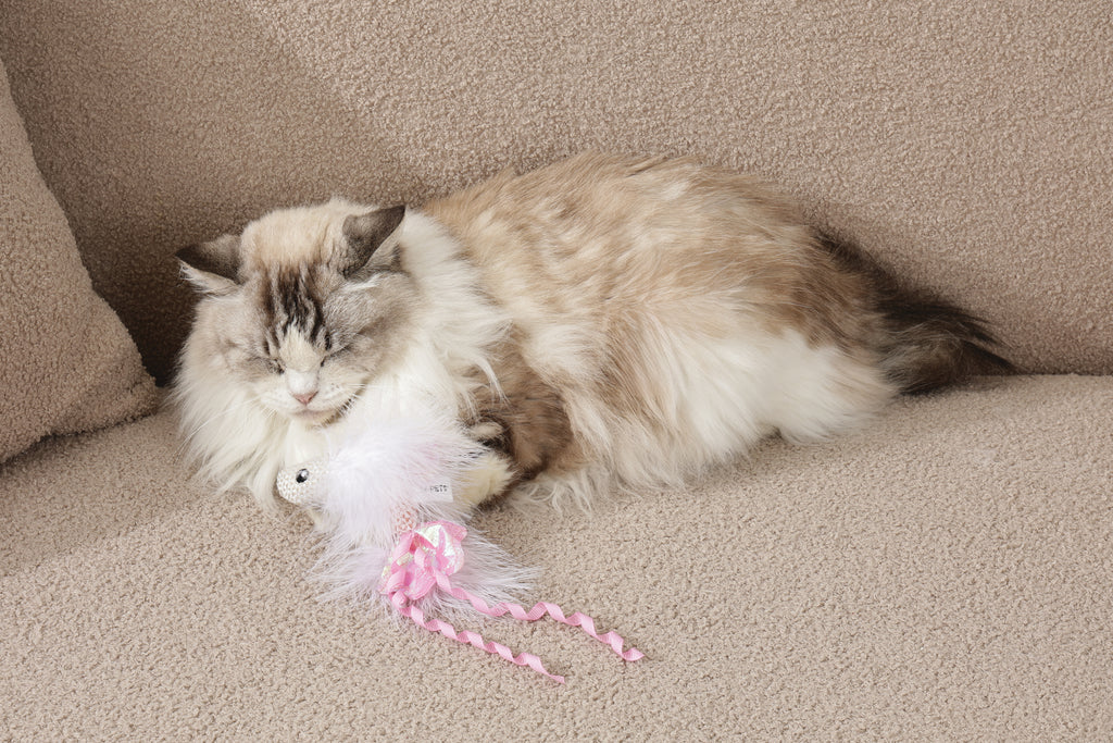 Plume catnip toy Pink fish