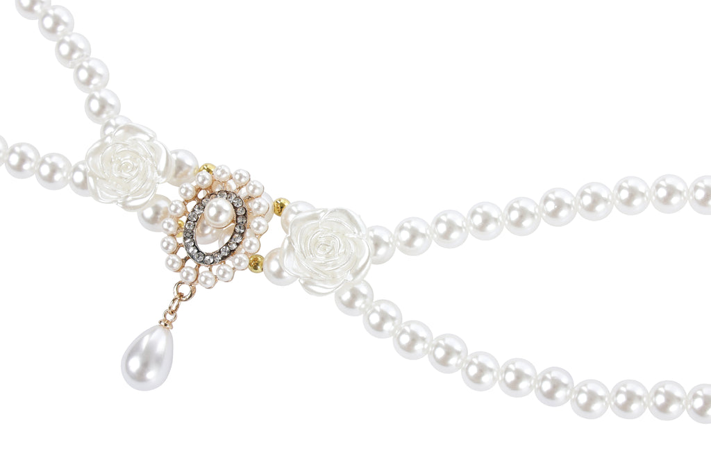 GLAM Pet Necklace White Roses