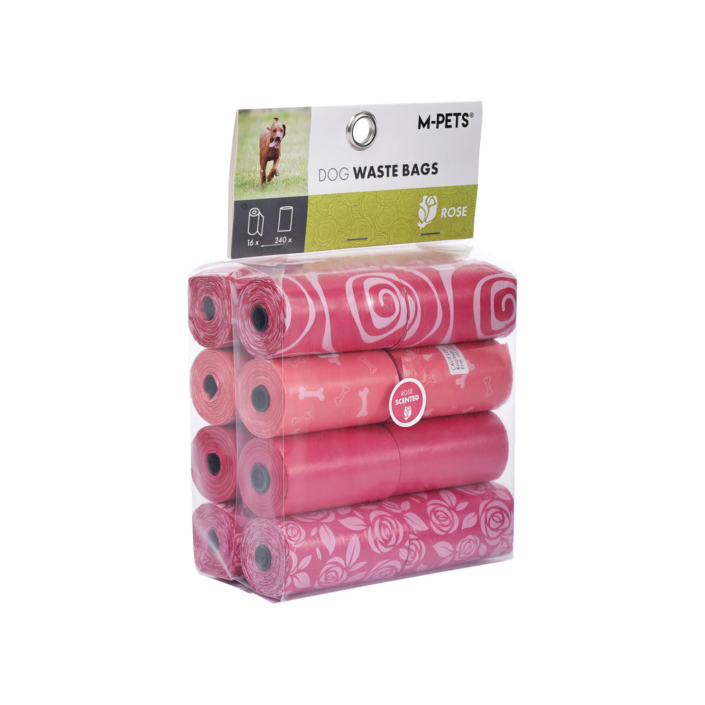 Dog Waste Bags 16 rolls Rose
