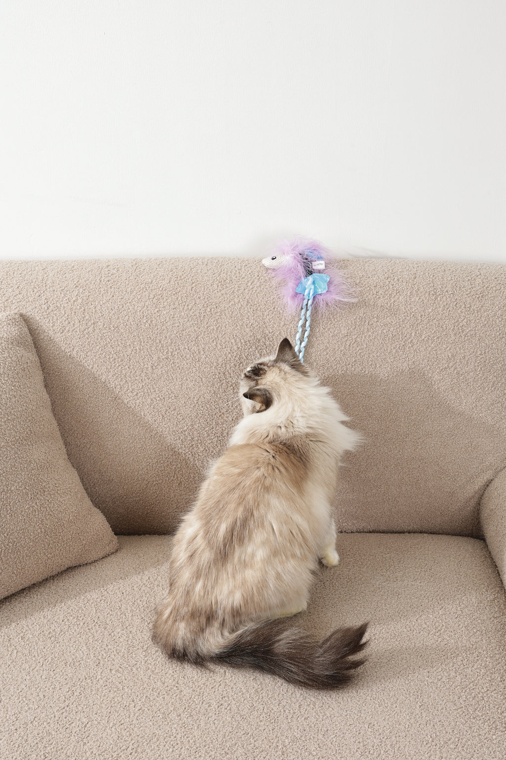 Plume catnip toy Blue fish