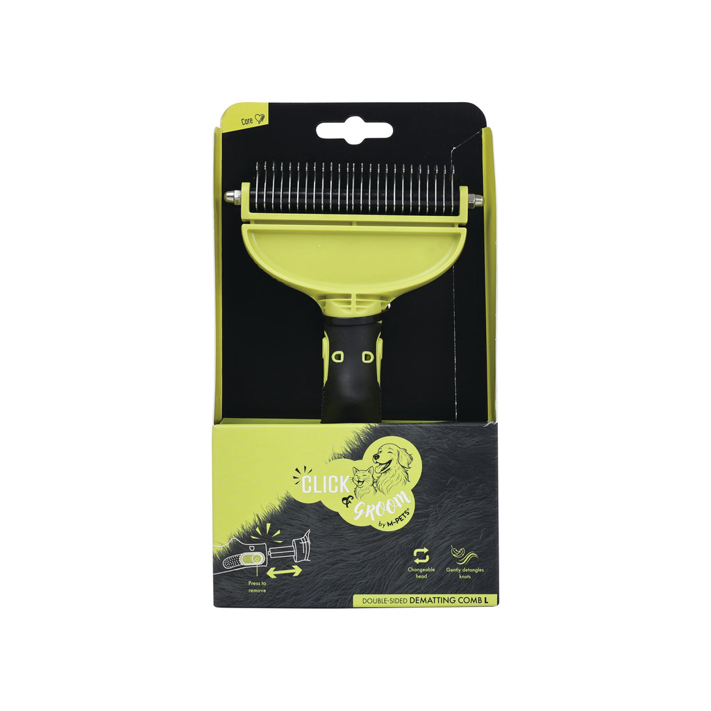 CLICK and GROOM Double-sided Dematting comb