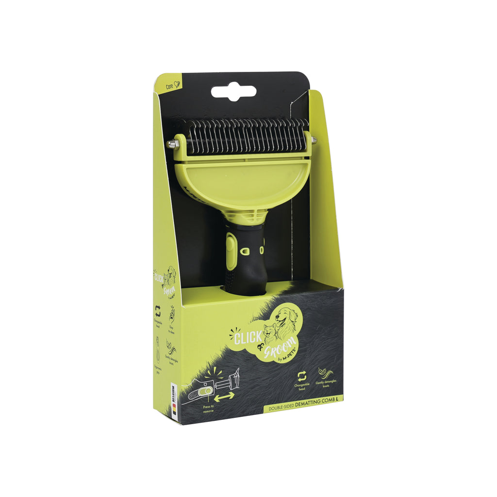 CLICK and GROOM Double-sided Dematting comb
