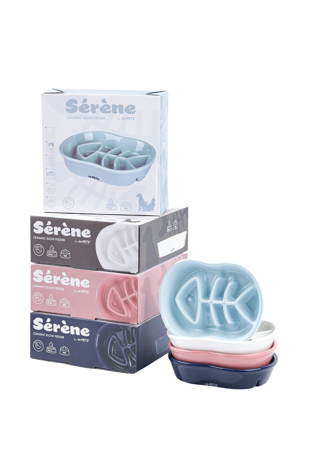 Sérene Ceramic bowls Fish Blue wave - 240 ml