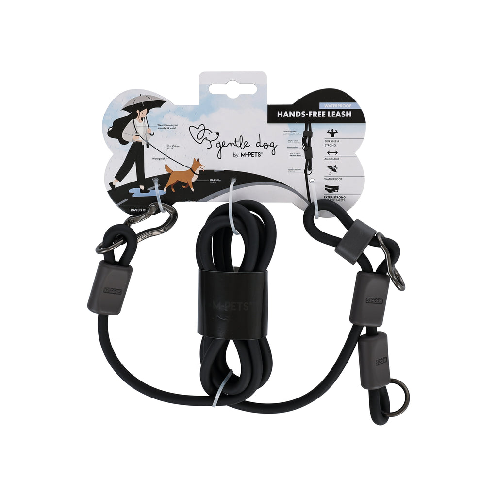 GENTLE DOG Hands-Free dog leash WATERPROOF Black