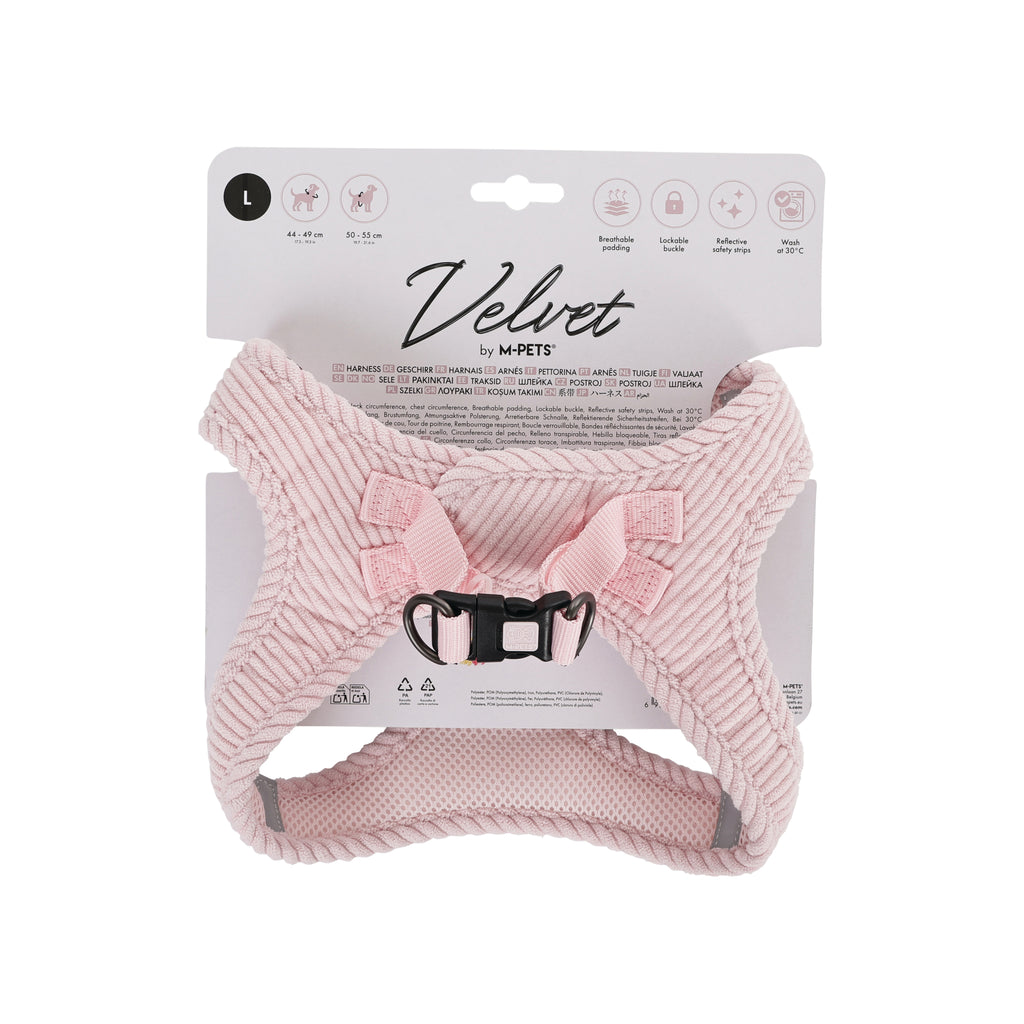 VELVET Dog harness Petal Pink