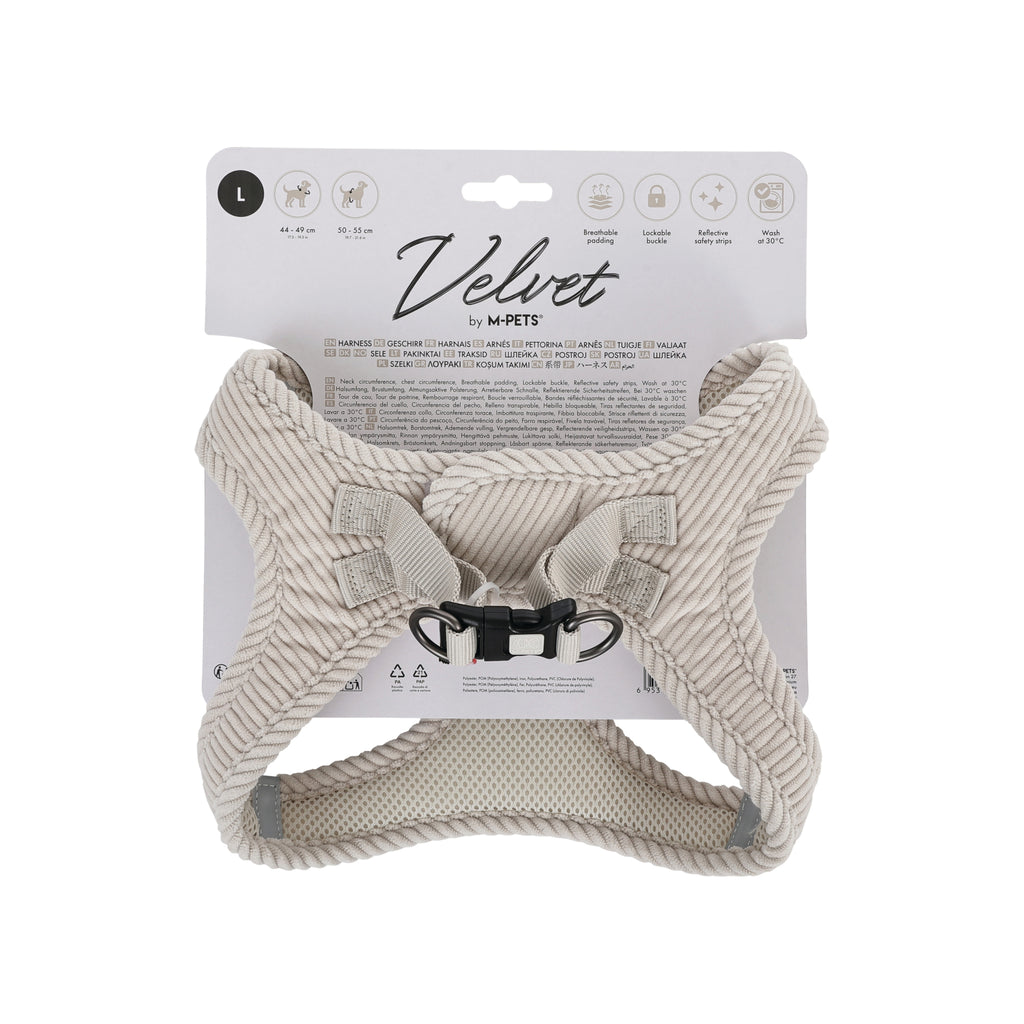 VELVET Dog harness Oat Beige