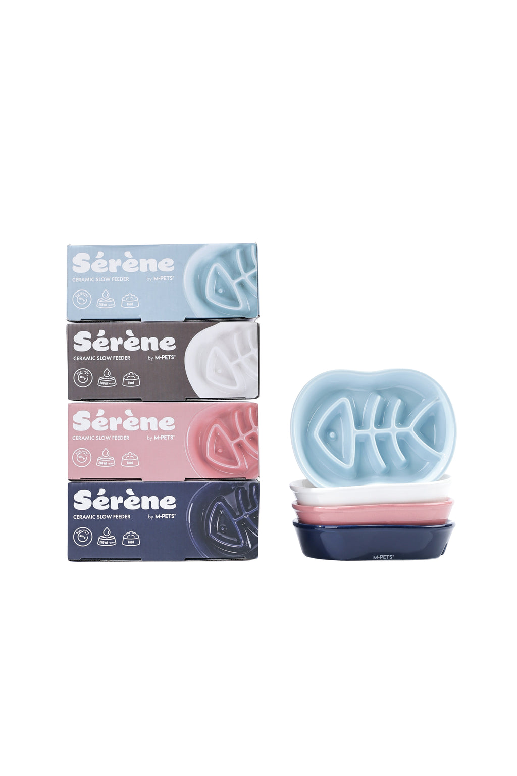 Sérene Ceramic bowls Fish Blue wave - 240 ml