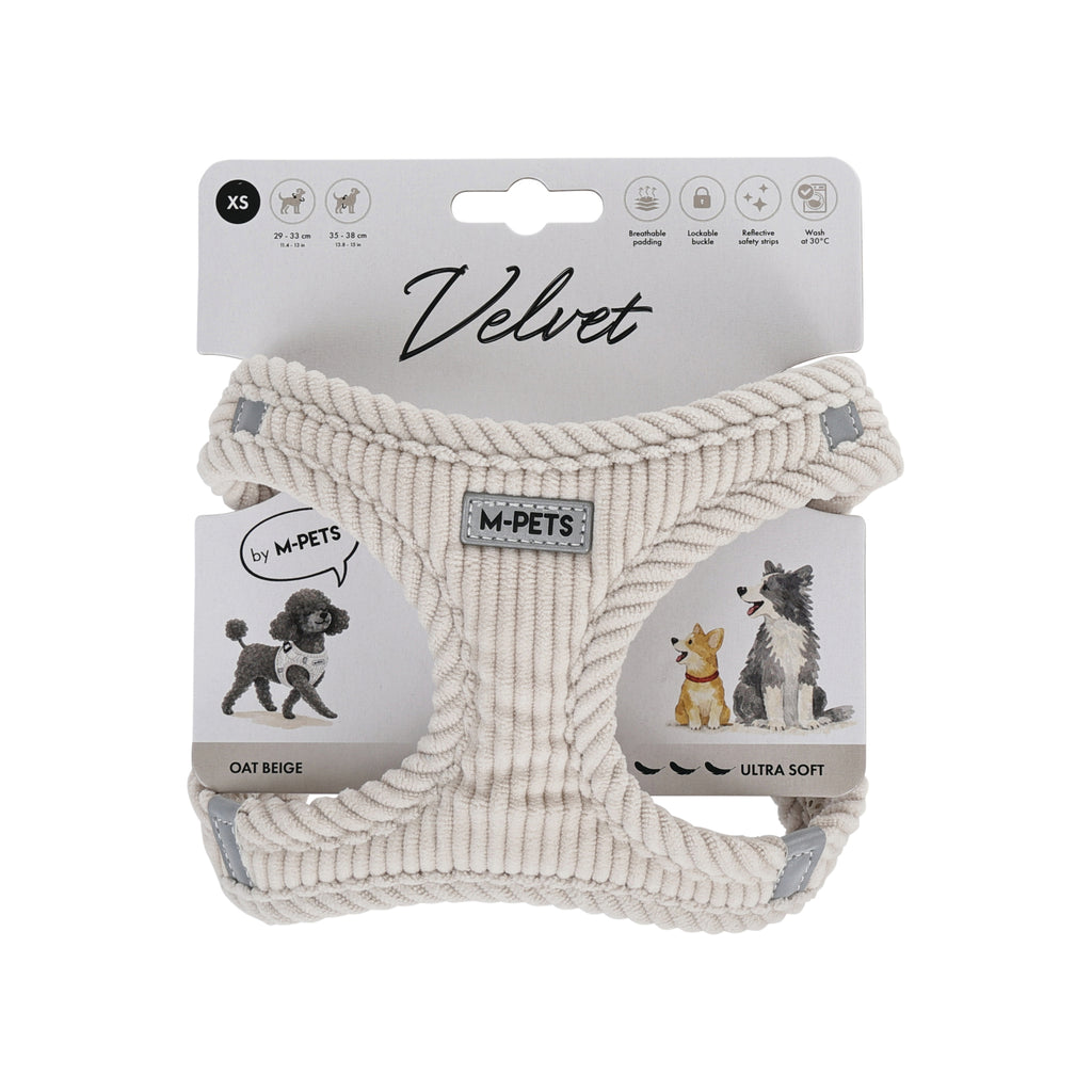 VELVET Dog harness Oat Beige
