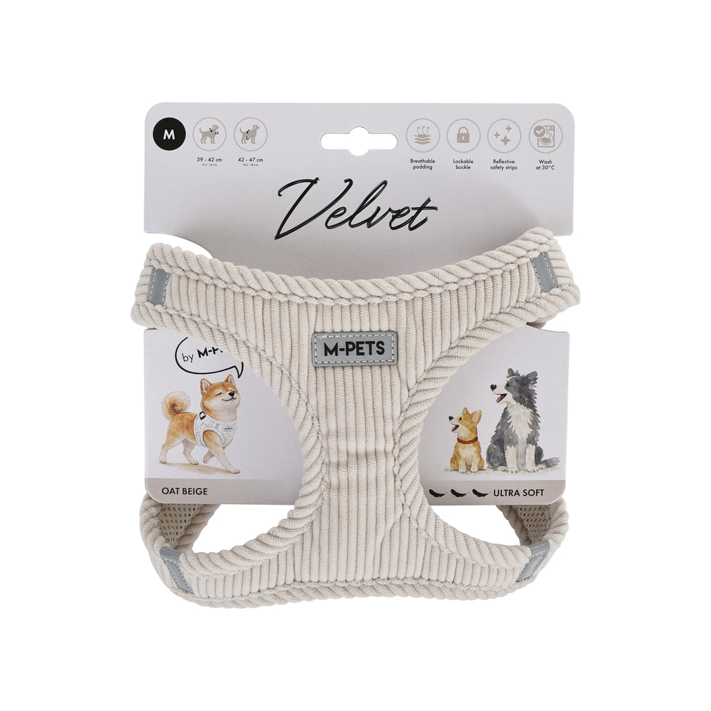 VELVET Dog harness Oat Beige