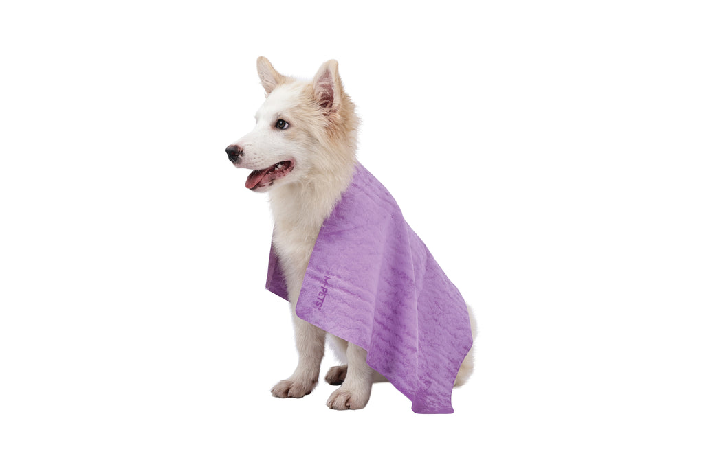 BATHTIME Quick-dry Towel for Cats and Dogs Purple Bubble