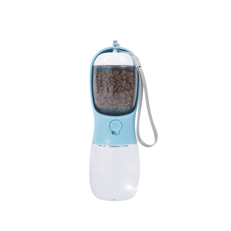 ON THE ROAD -  Dog water bottle 300 ml 2 in 1 - Blue mist