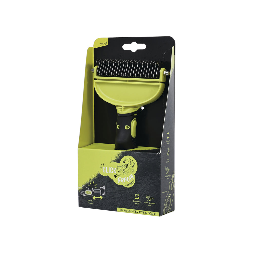 CLICK and GROOM Double-sided Dematting comb