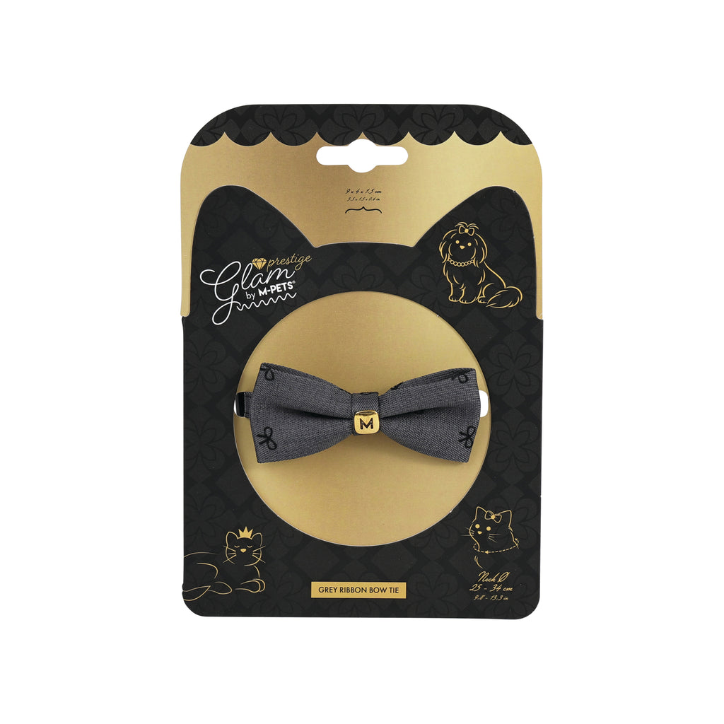 GLAM Pet Bow Tie Grey Ribbon