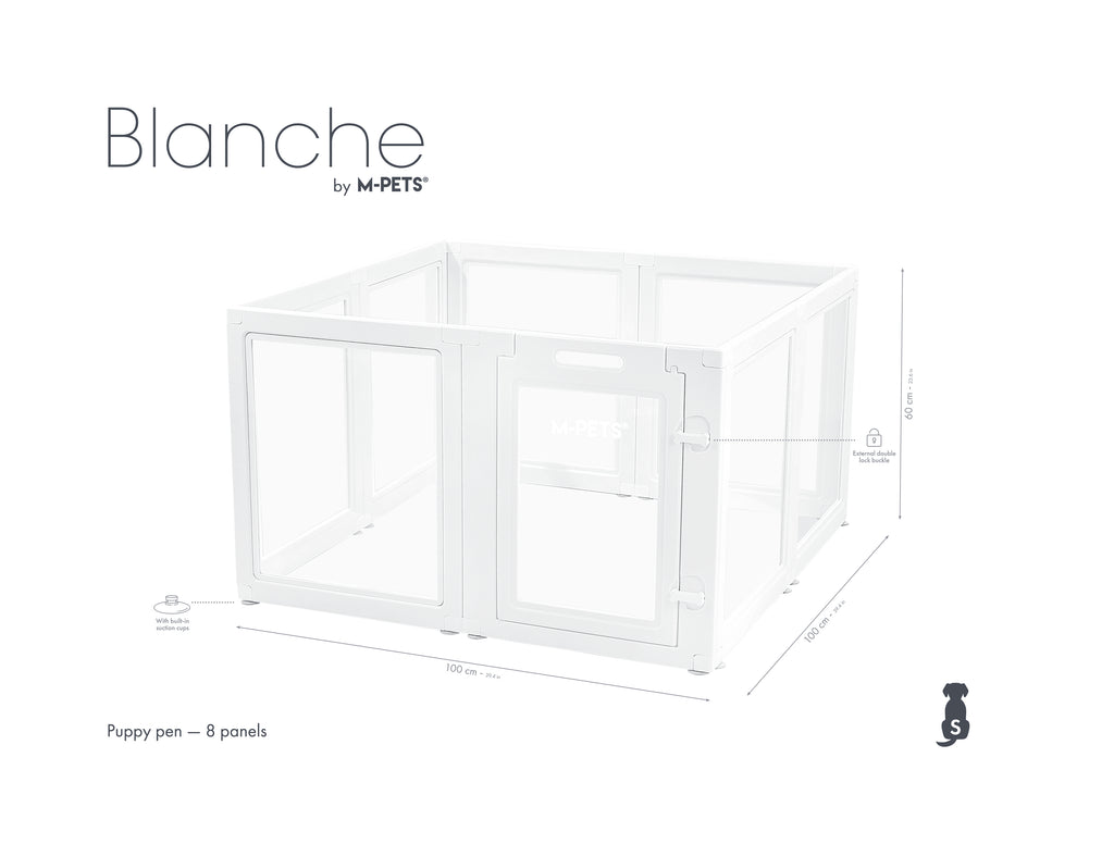 BLANCHE Puppy pen 8 panels S white