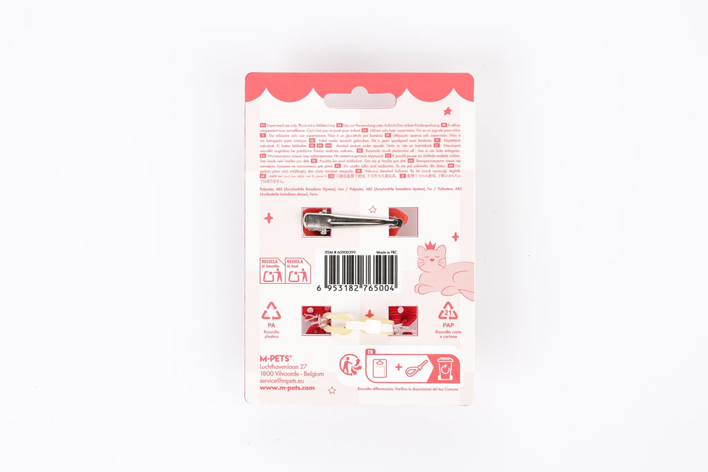GLAM Accessori per capelli per animali clip e elastico - Rosso
