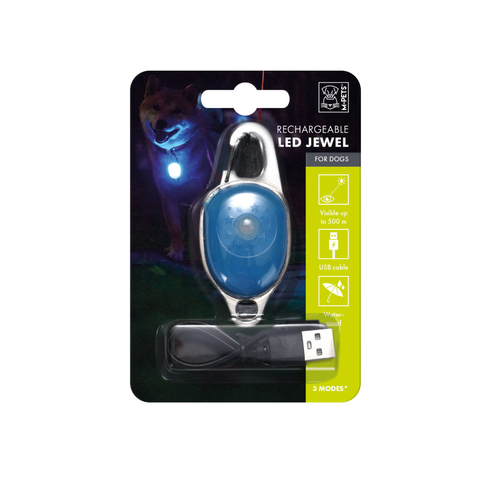 Gioiello LED ricaricabile per cane - Blu