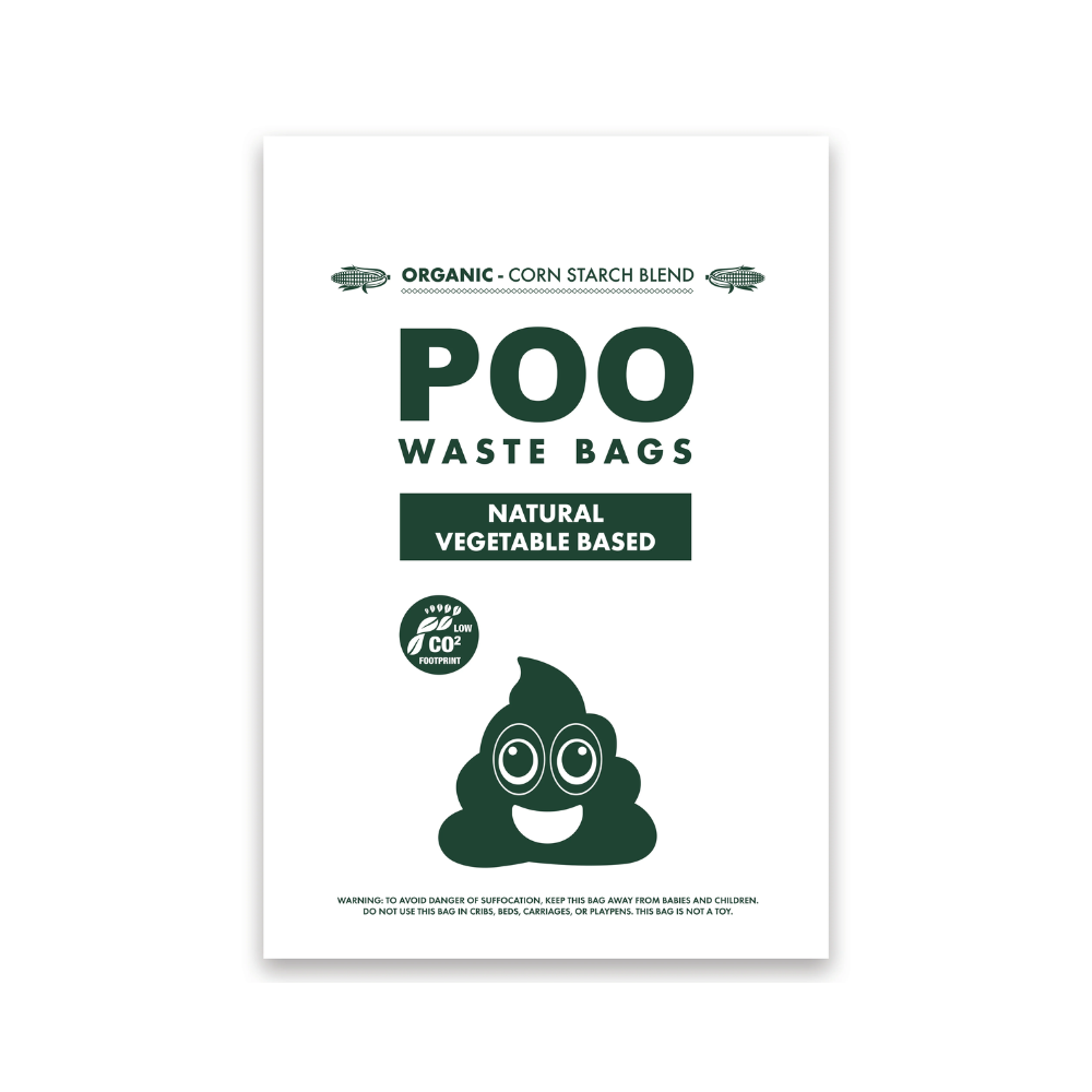 Borse per rifiuti di cane POO - A base vegetale - Naturali (60 borse)