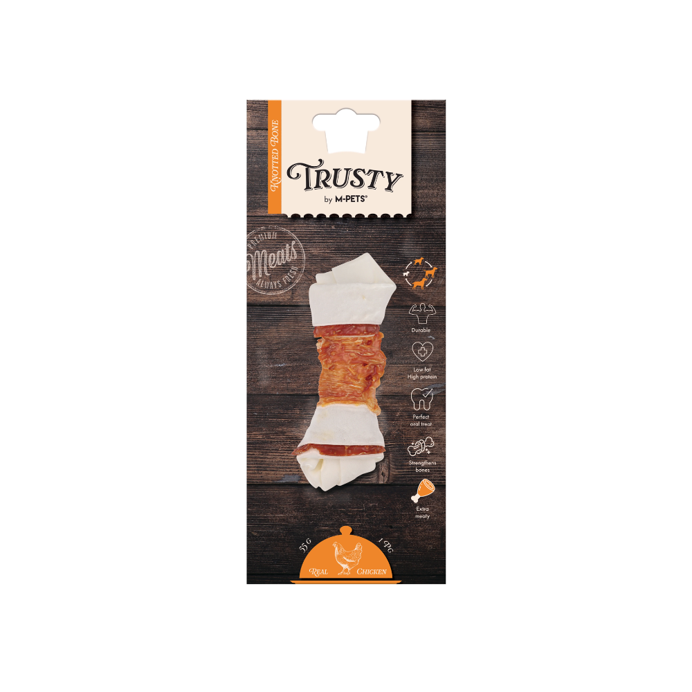 TRUSTY Osso annodato Extra sapore di pollo 12,7 cm