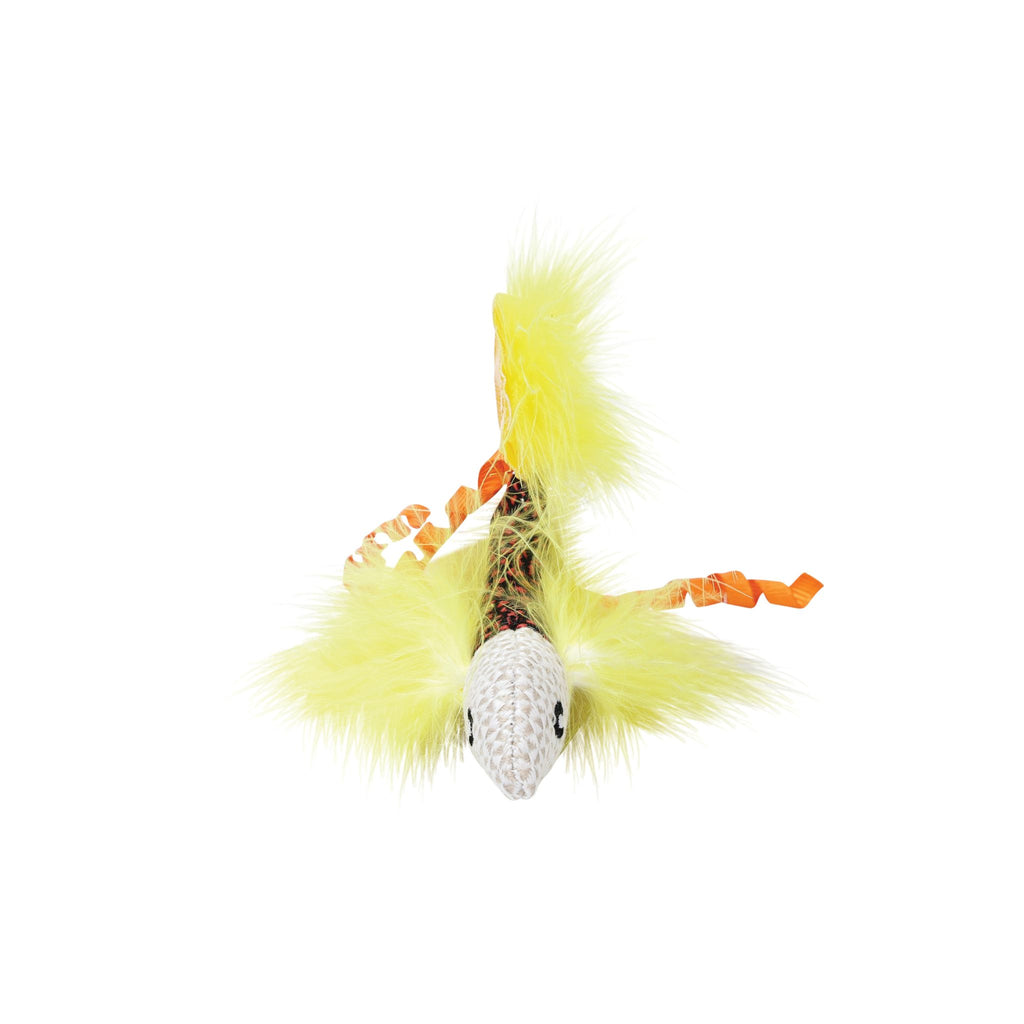 Plume catnip toy Yellow fish