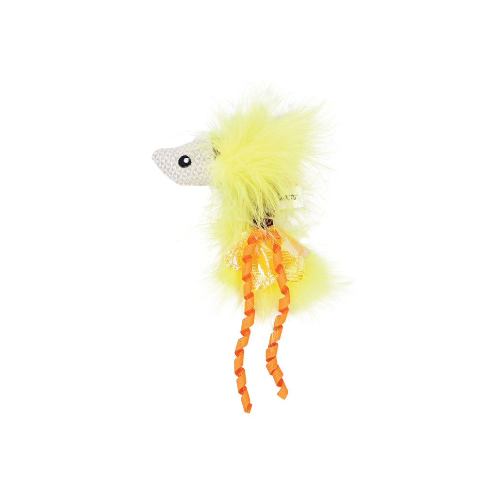 Plume catnip toy Yellow fish