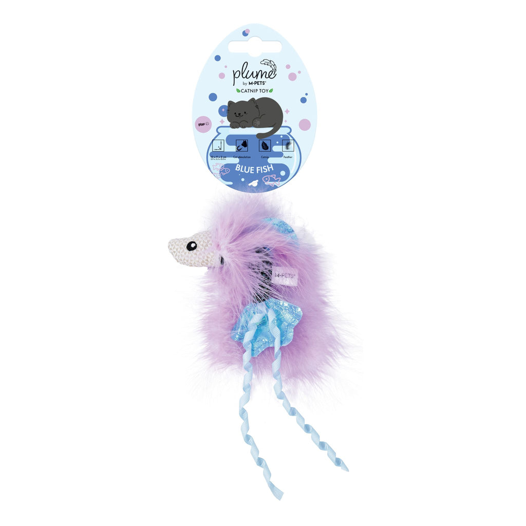 Plume catnip toy Blue fish