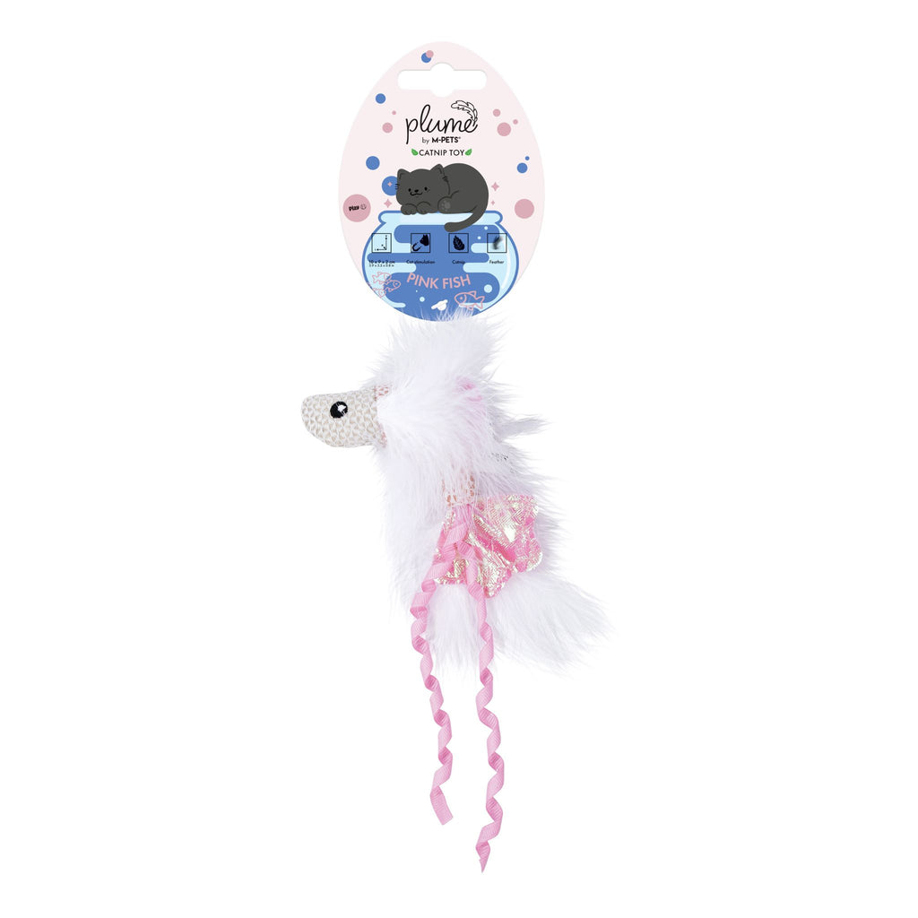 Plume catnip toy Pink fish