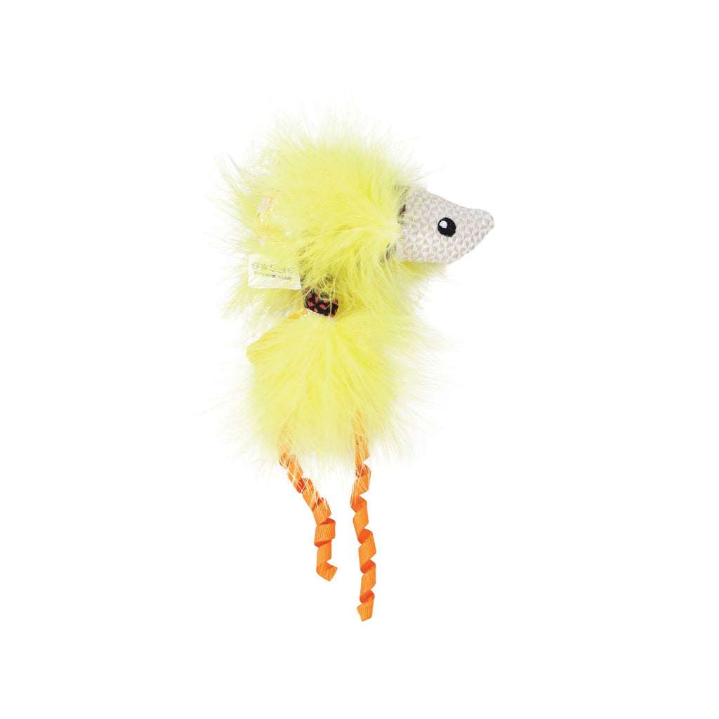 Plume catnip toy Yellow fish