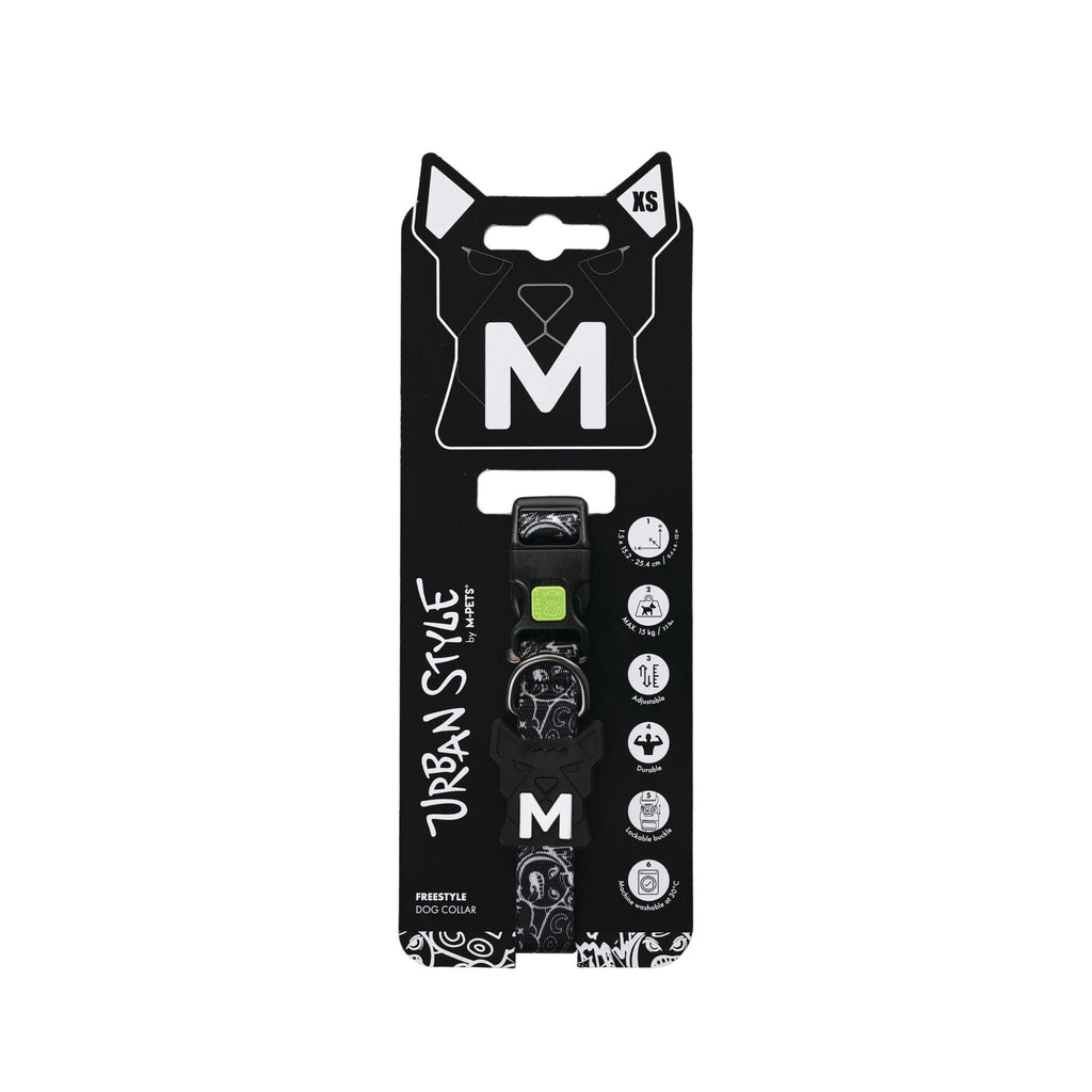 URBAN STYLE FREESTYLE Black & White Dog collar