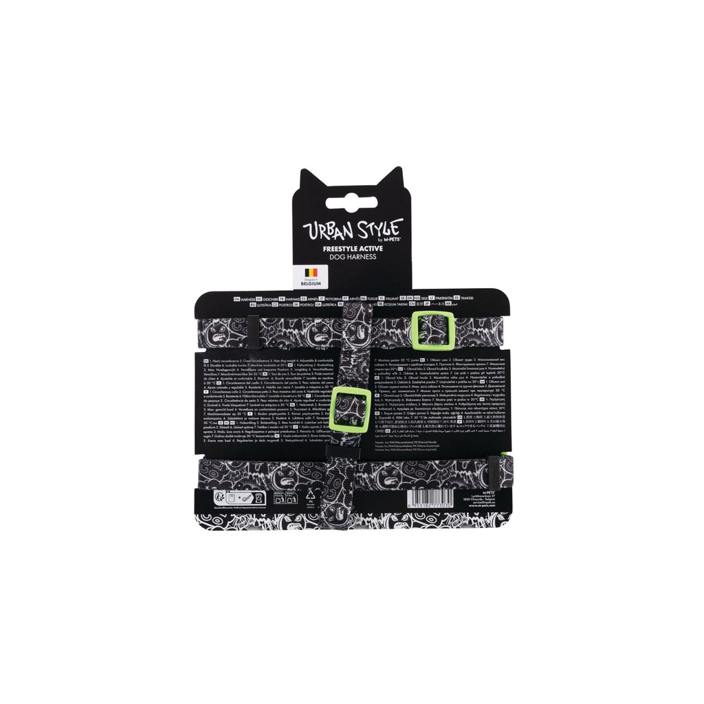 URBAN STYLE FREESTYLE Black & White Active Dog Harness