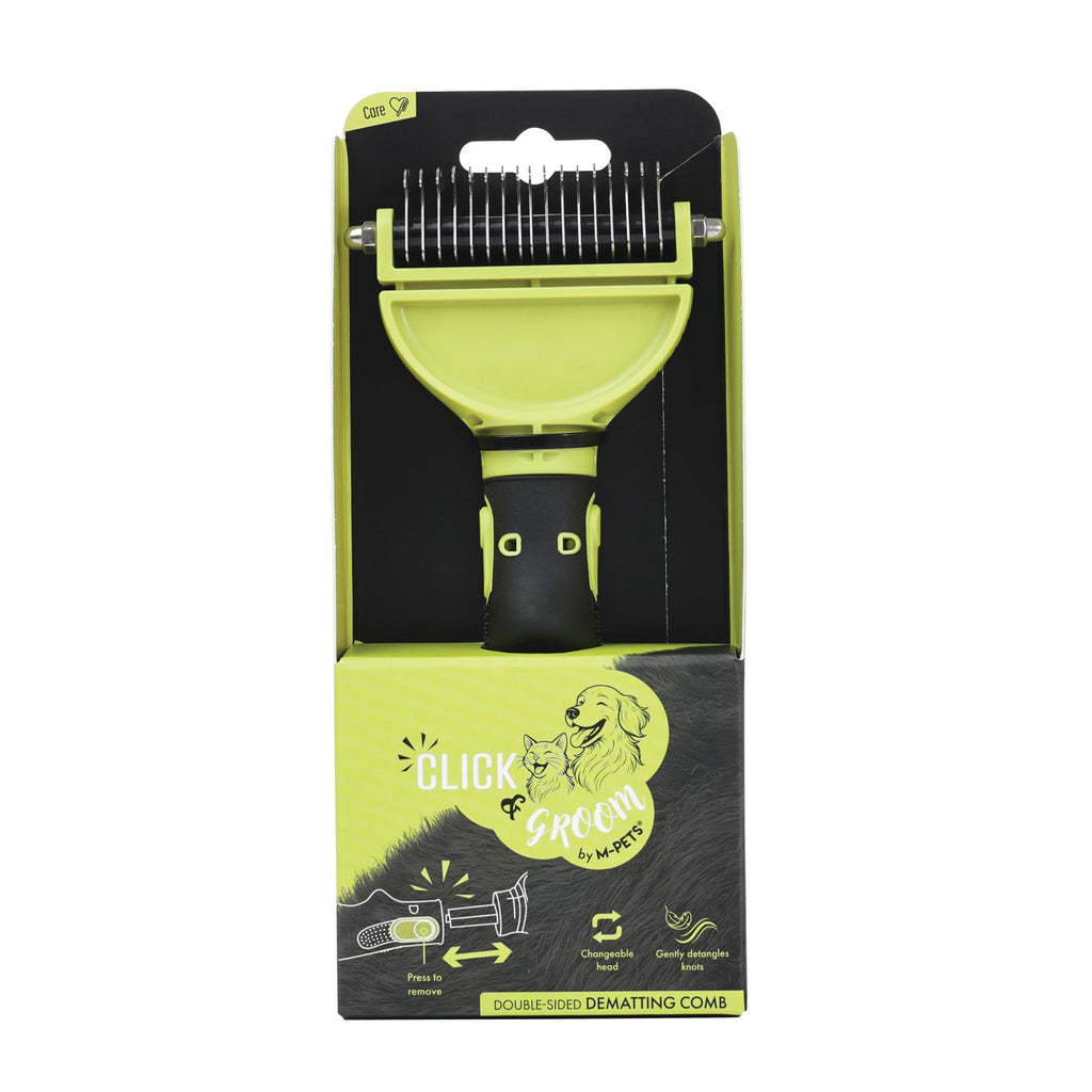 CLICK and GROOM Double-sided Dematting comb