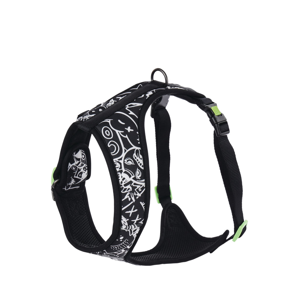 URBAN STYLE FREESTYLE Black & White Easy fit Dog harness