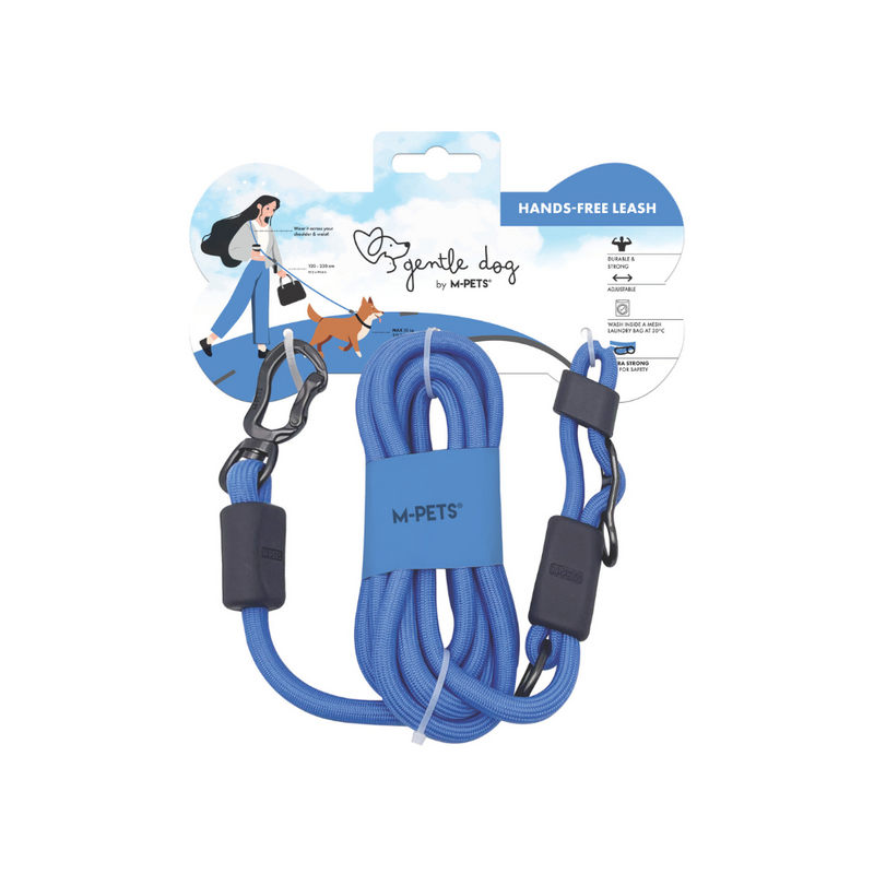 GENTLE DOG Guinzaglio per cani a mani libere - Azzurro