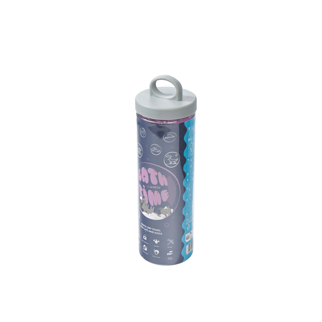 BATHTIME Quick-dry Towel for Cats and Dogs Purple Bubble