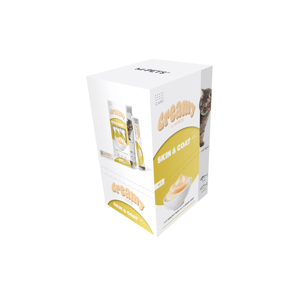 CREMOSO con FUNZIONI - Snack per gatti Pelle e Pelo - Tonno e Salmone