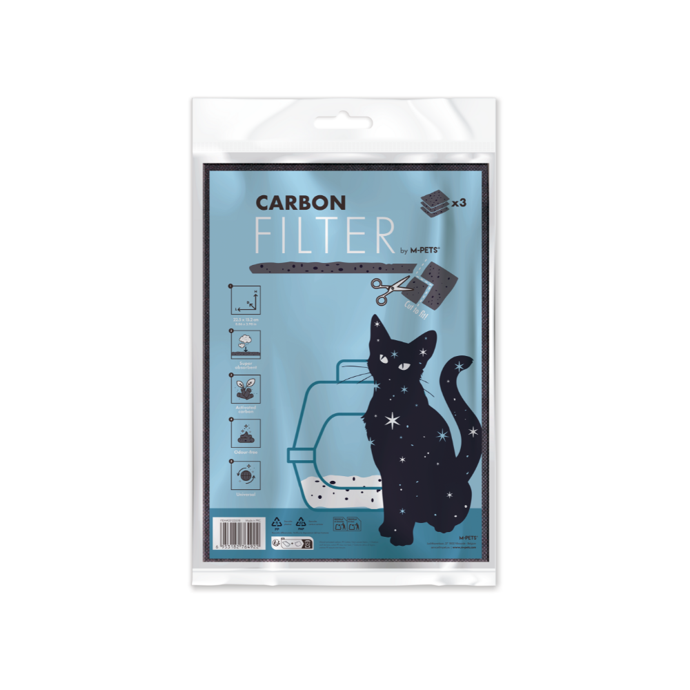 Universal Carbon FILTER 3 pezzi - per lettiere per gatti