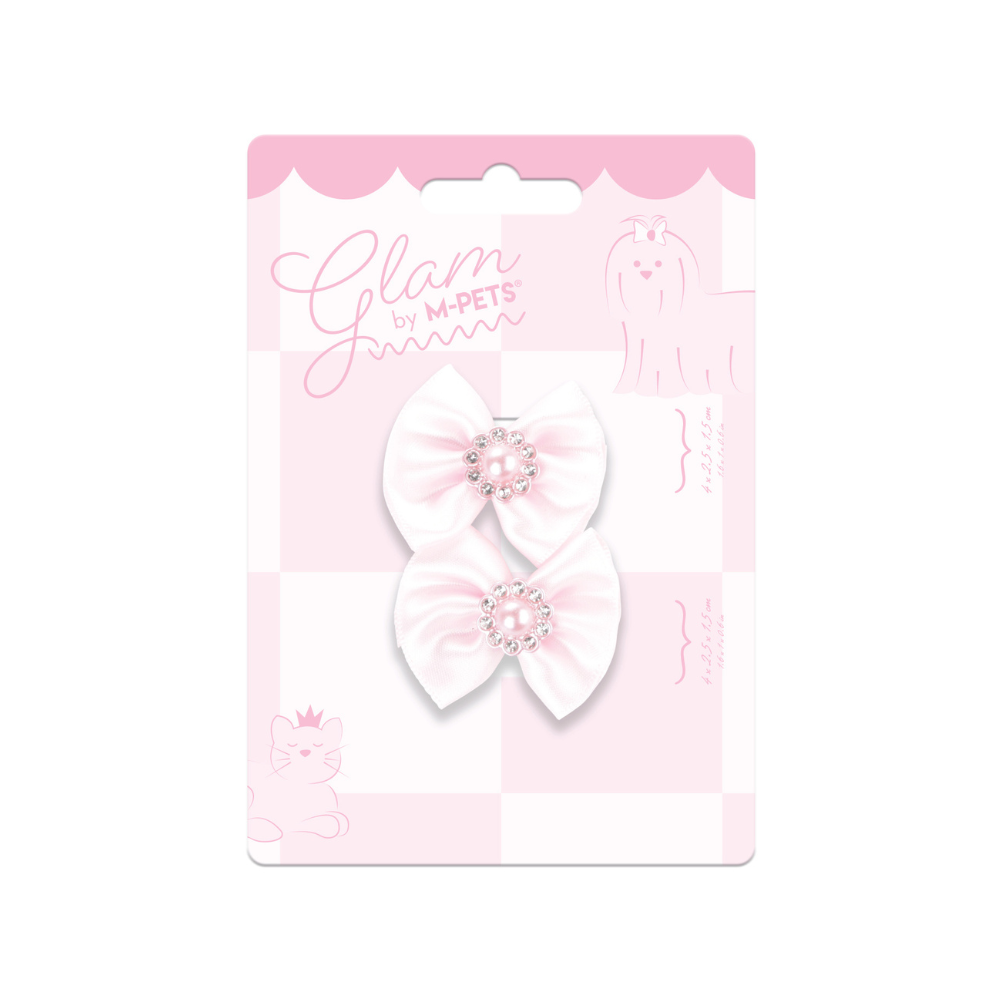 GLAM Accessori per capelli per animali elastico con perla - Rosa