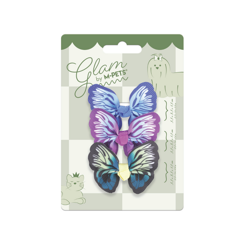 GLAM Accessori per capelli per animali elastico - Blu/Viola/Verde