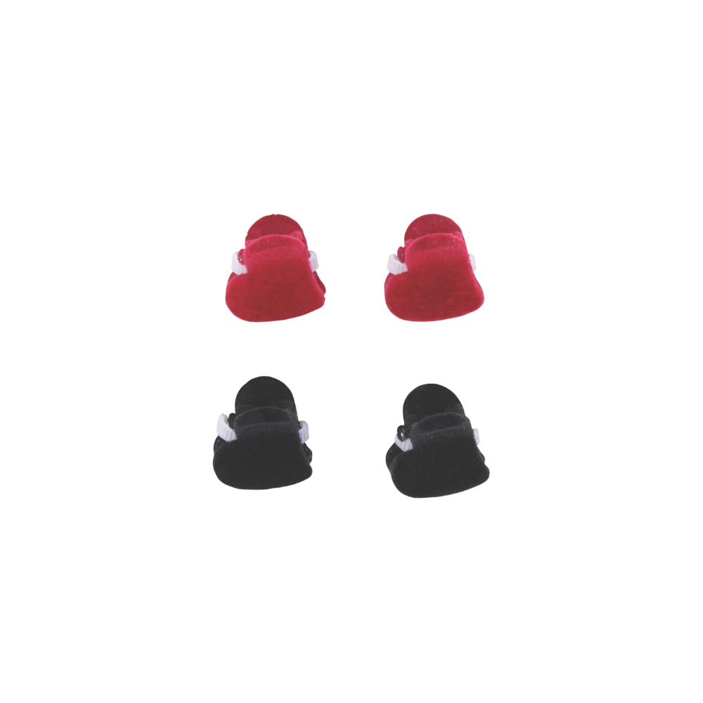 GLAM Accessori per capelli per animali clip a forma di cuore - Nero e Rosso