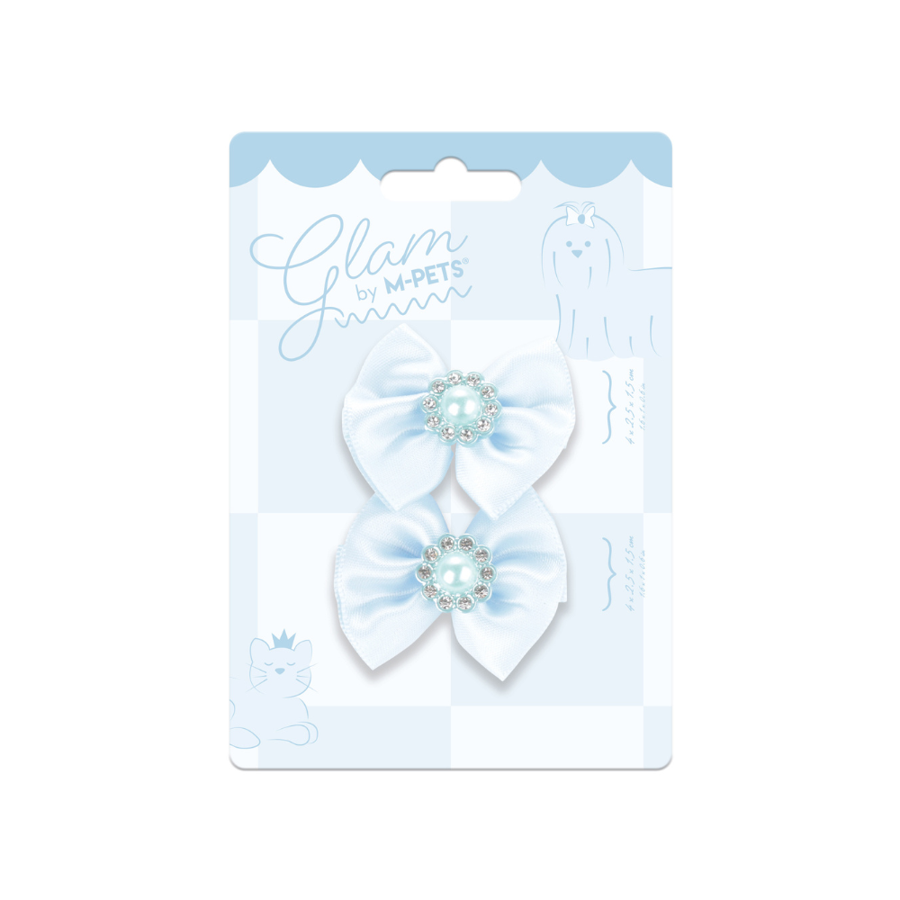 GLAM Accessori per capelli per animali elastico con perla - Blu