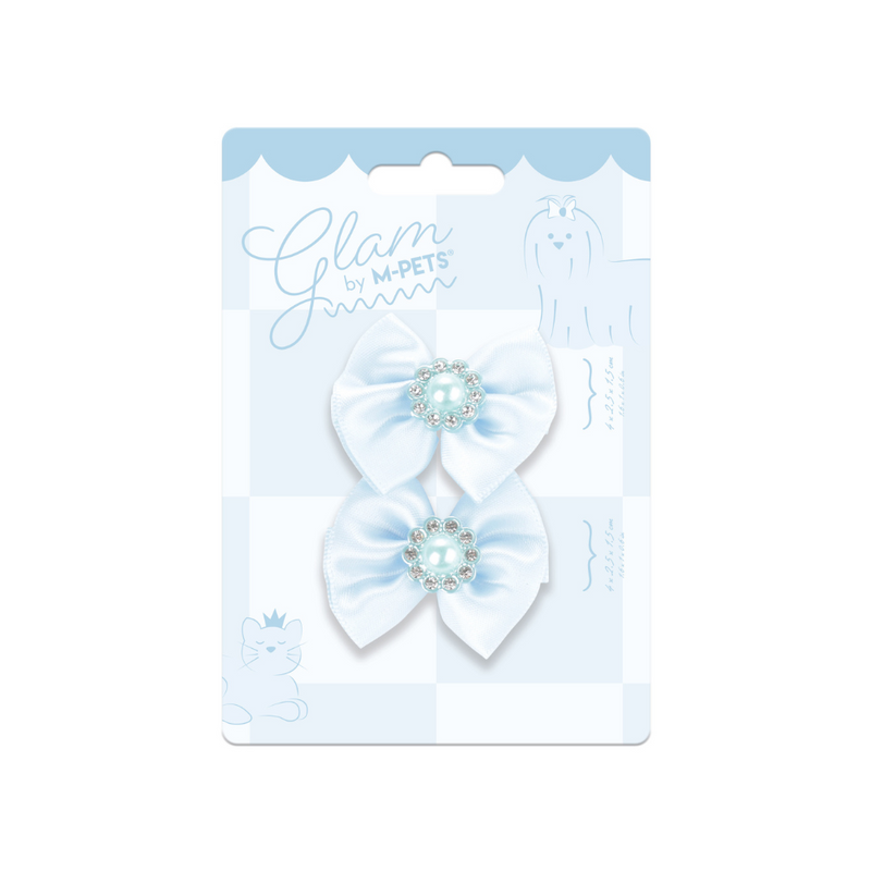 GLAM Accessori per capelli per animali elastico con perla - Blu