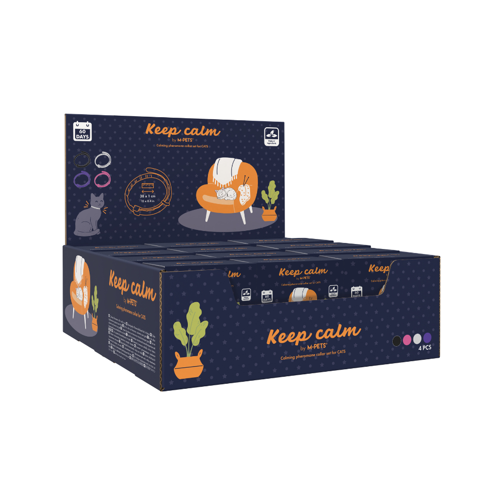 KEEP CALM - Set di collari con feromoni calmanti per gatti 4 pz
