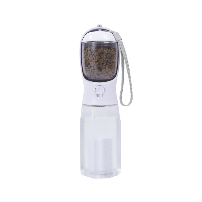 ON THE ROAD Dog water bottle 600 ml - 3 in 1 - White Chalk