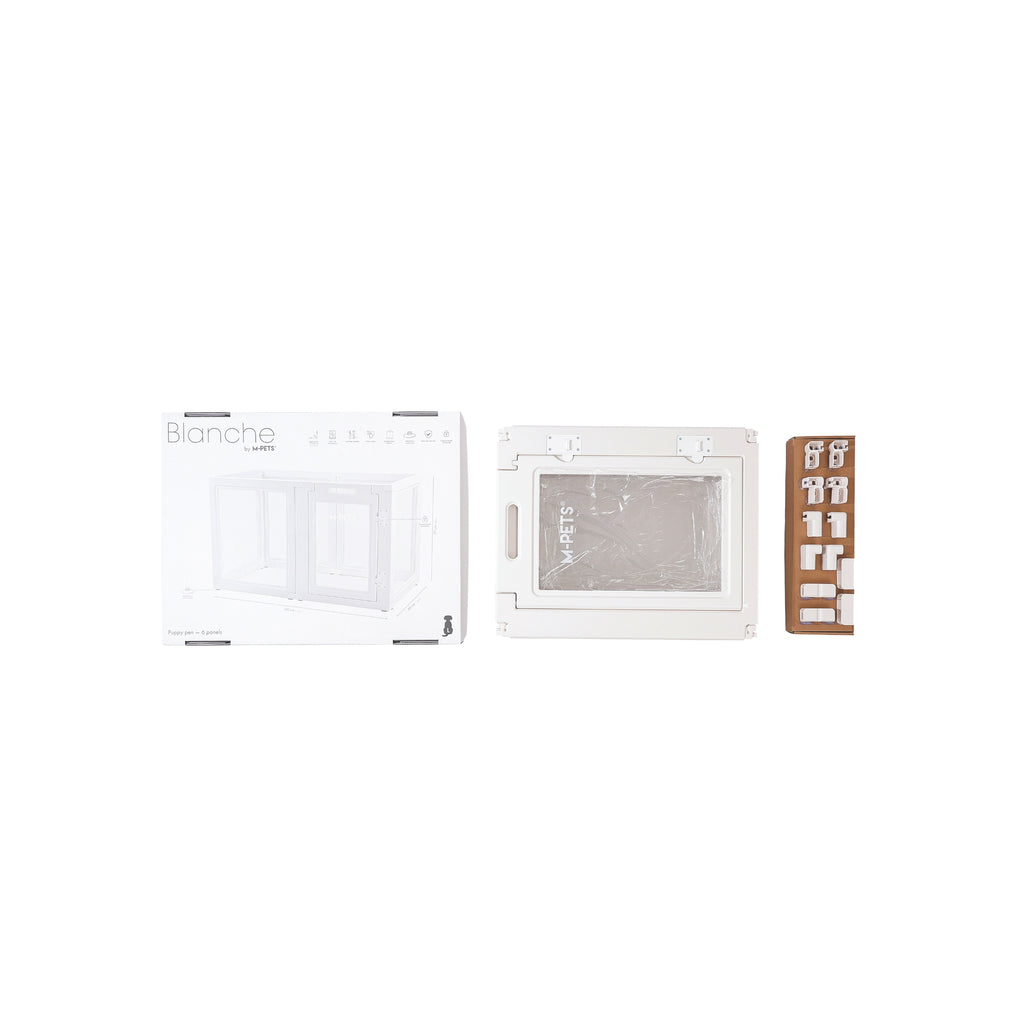 BLANCHE Puppy pen 6 panels L white